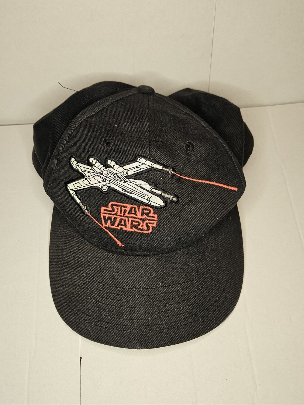Vintage 90s Star Wars X-Wing Fighter Hat Snapback Cap - Black Adjustable2
